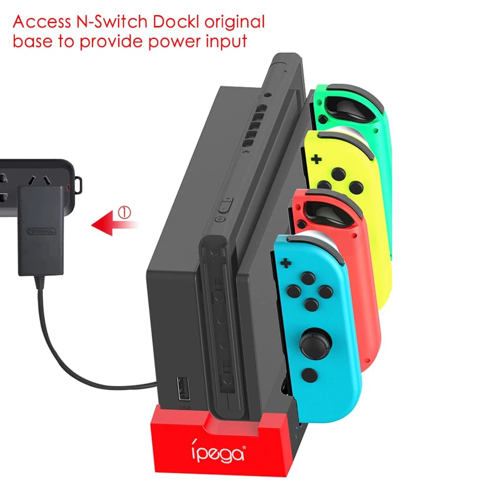 PG-9186 Supporto per caricabatterie con indicatore luminoso per Nintendo