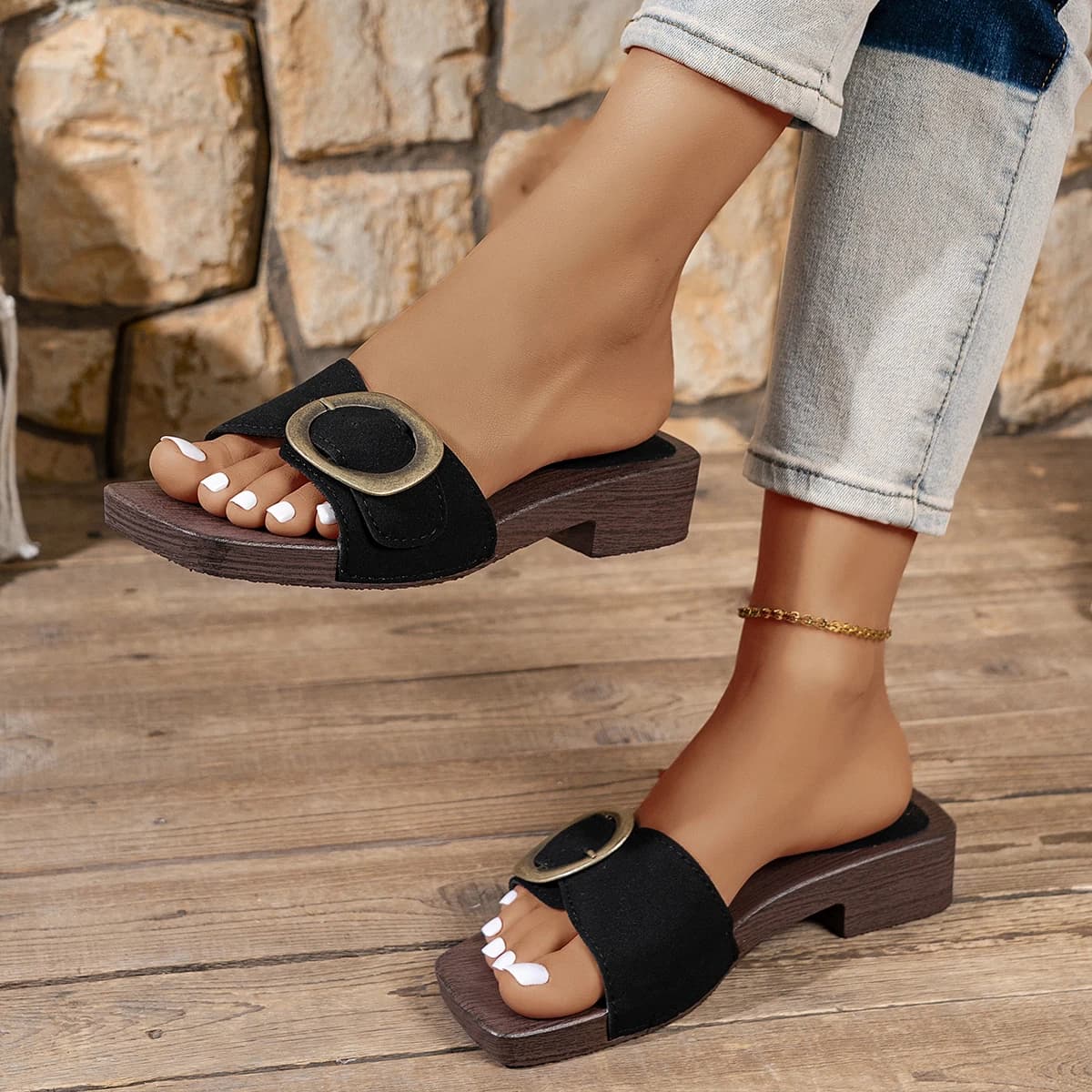 Ciabatte Estive da Donna Sexy ed Eleganti con Tacco Basso, Comode e Alla Moda, Nuove e Molto Vendute, per Spiaggia e Outdoor, Disponibili in Taglie Grandi