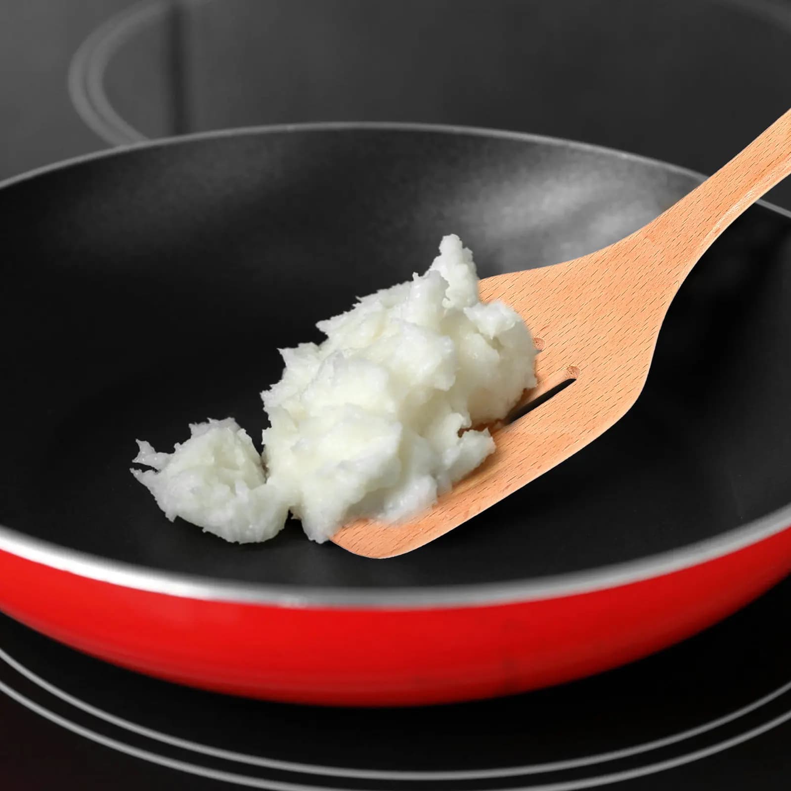 Spatola da Cucina in Legno Antiaderente, Sicura, Inodore e Resistente al Calore per Padelle Antiaderenti, Wok e Cucina Domestica e Ristorante