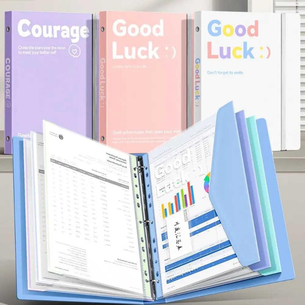 New Loose Leaf A4 File Folder Detachable Transparent Data Book Students Stationery Exam Paper Storage Bag School Office
