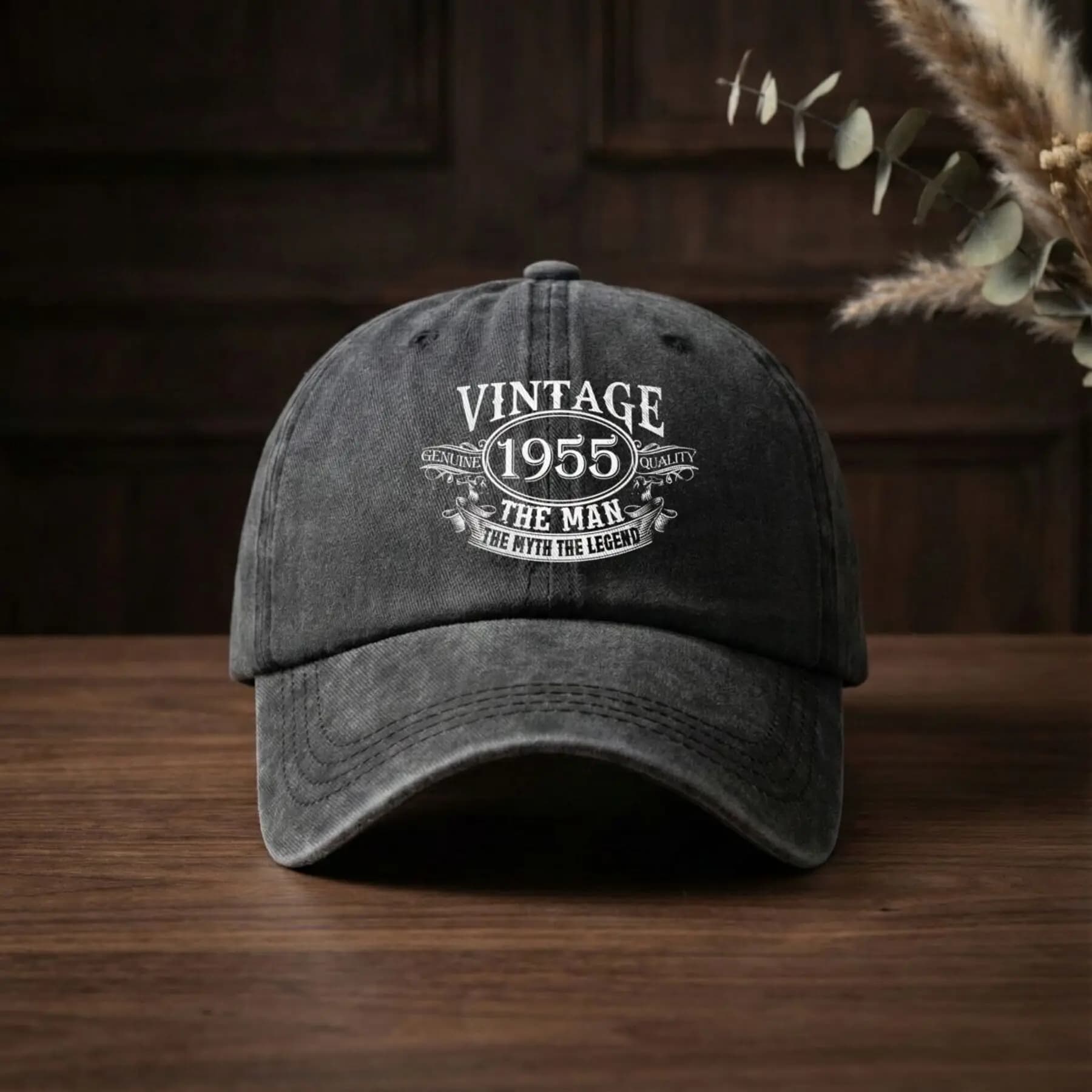 Vintage 1955 The for Man The Myth Legacy Badge Design Fashion Baseball Cap with Washed Texture, Unisex Sports Sun Hat, 2026 New