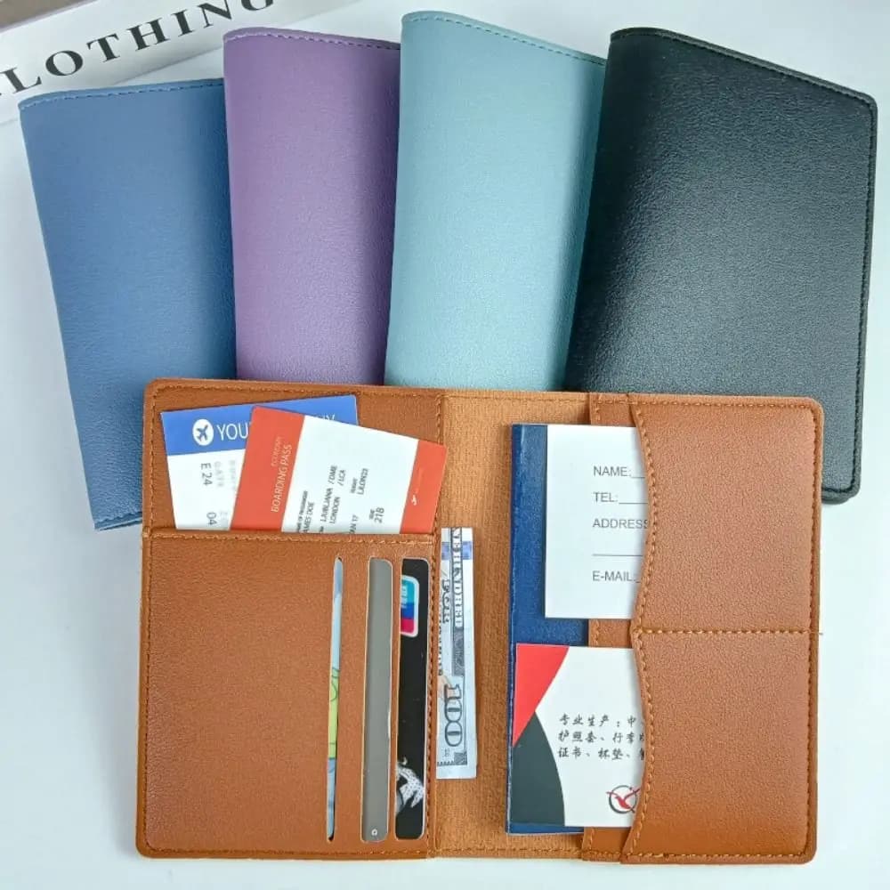 Travel PU Passport Cover Multi-function Multiple Card Slots Passport Bag Ticket Holder High-capacity Passport Protective Cover