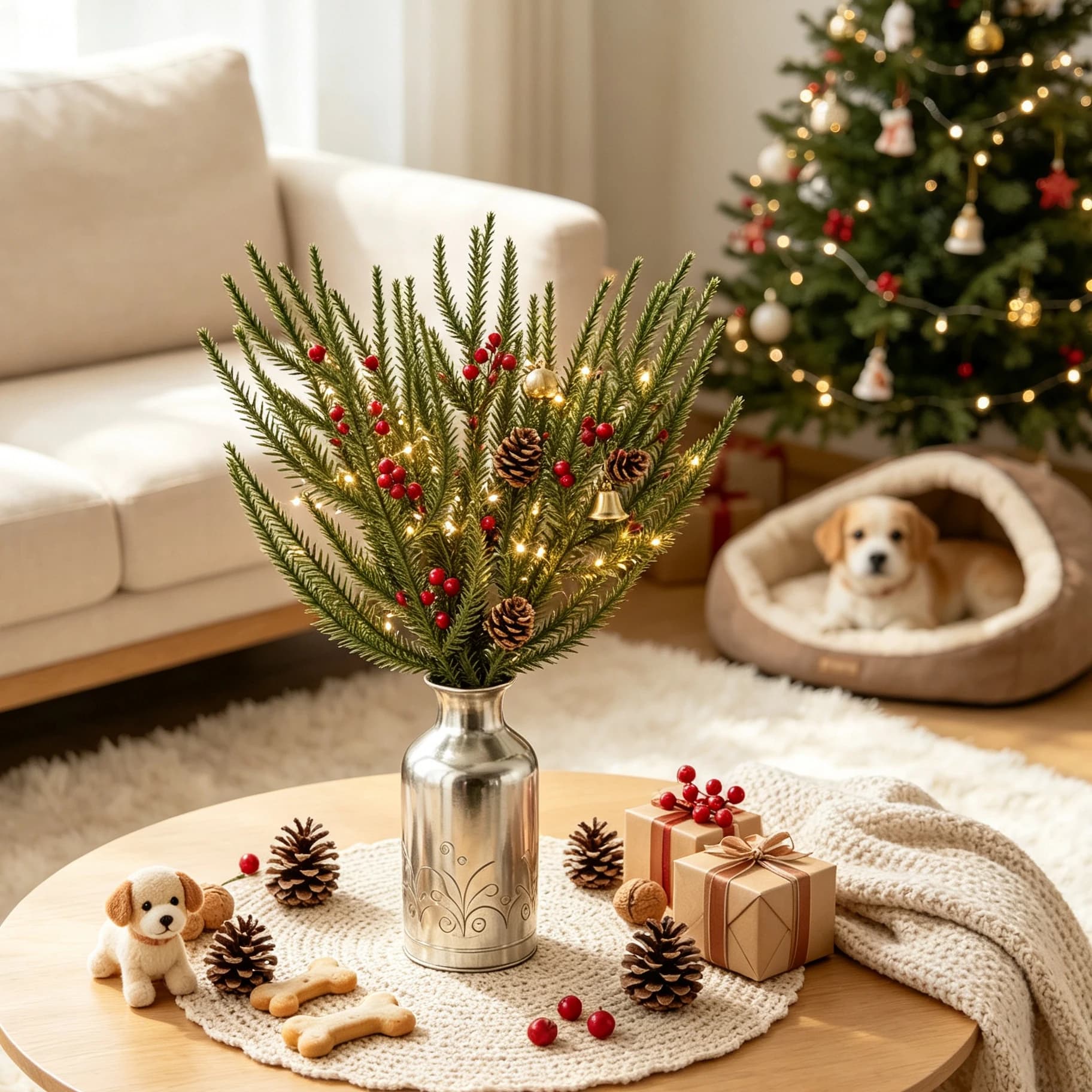 Artificial Plastic Plants Pine Home Holiday Outdoor Garden Party Decoration Christmas Tree DIY Gifts Box Accessory DIY Ornaments