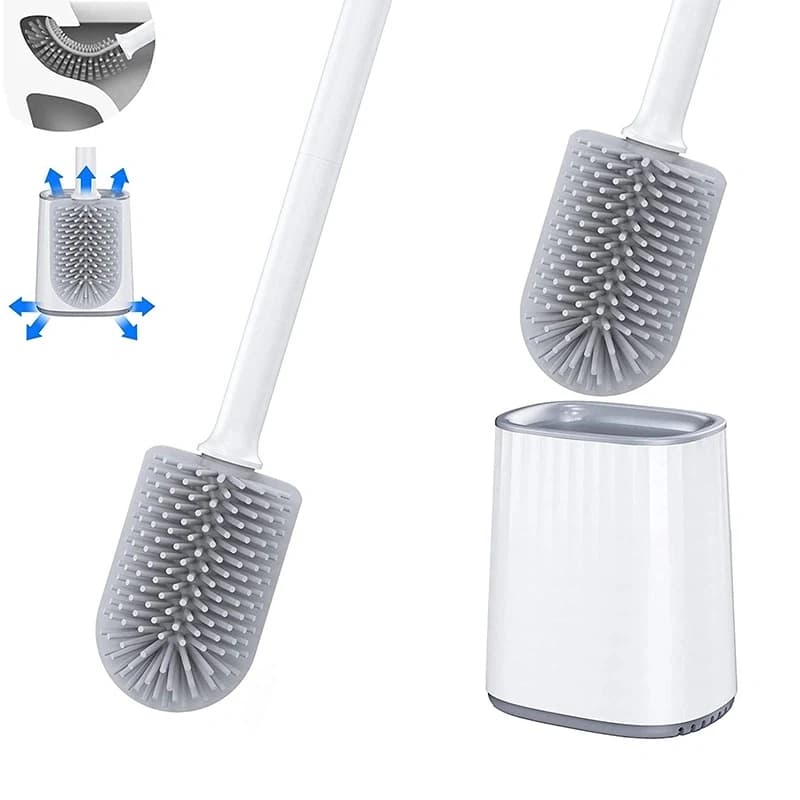 WIKHOSTAR Purpose and support for toilet bathroom accessories Scrubber for wall wc bristles in Silicone tools for deep cleaning