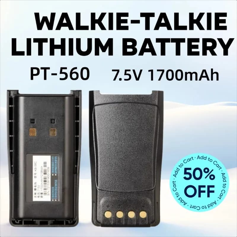 Batteria al litio walkie-talkie Kelixun PT-560 PT-510 PT-885 da 7,5 V 1700 mAh KB-56C