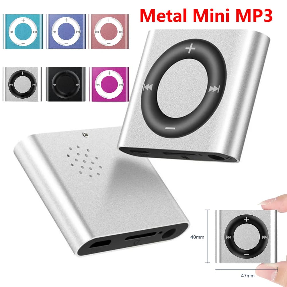 Mini lettori musicali MP3 Altoparlante incorporato con clip in metallo Tono touch da 180 mAh ricaricabile con supporto per cuffie Scheda TF per studenti