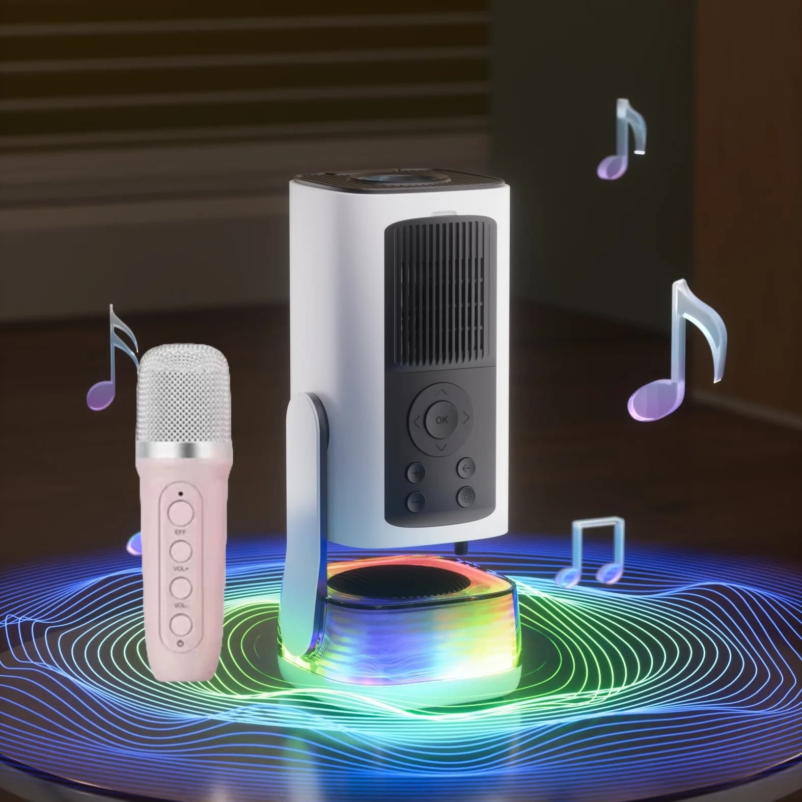 Miglior regalo Nuovo hot Android 13 Home Theater Mini proiettore LCD portatile K6 KTV Altoparlante Karaoke con microfoni wireless