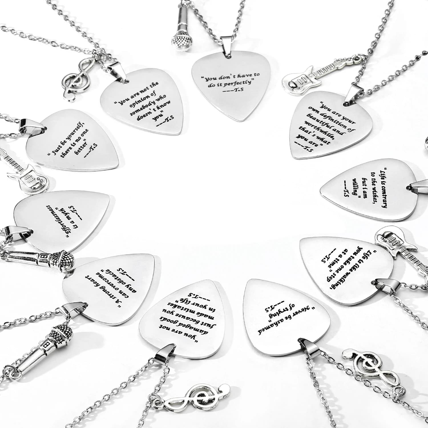 T.S Quotes Collana con plettro per chitarra, abiti, gioielli, accessori, fan ispirati, regalo Merch