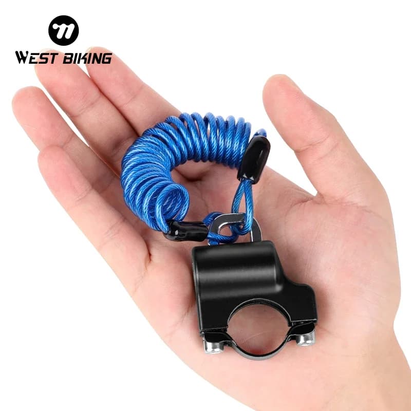 WEST BIKING Mini Bicycle Helmet Padlock, Aluminium Alloy Portable, Bicycle and Motorcycle Anti-theft, Road Bike Accessories and MTB