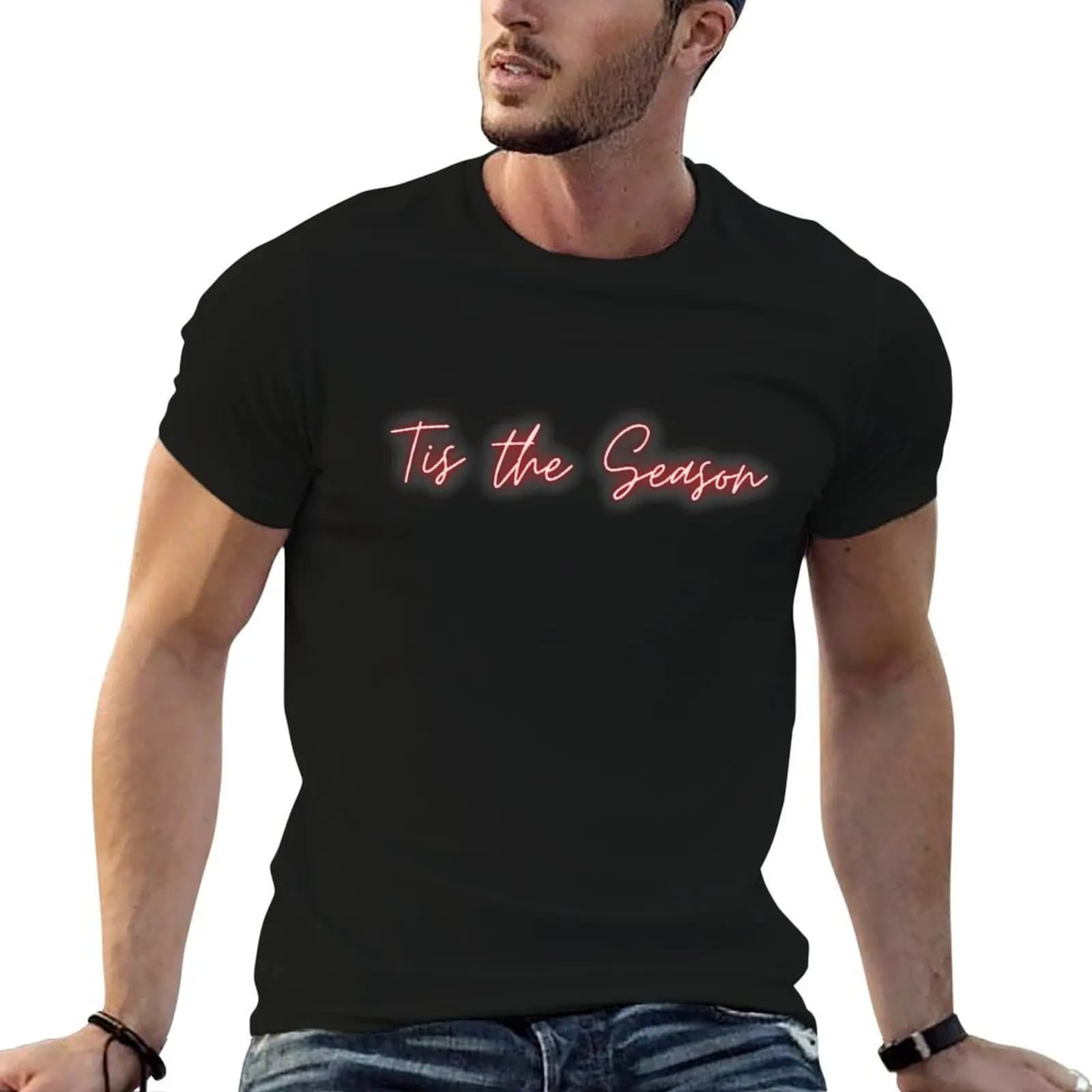 Neon Tis the Season Sign T-shirt magliette grafiche per uomo g uomo magliette da uomo T-shirt