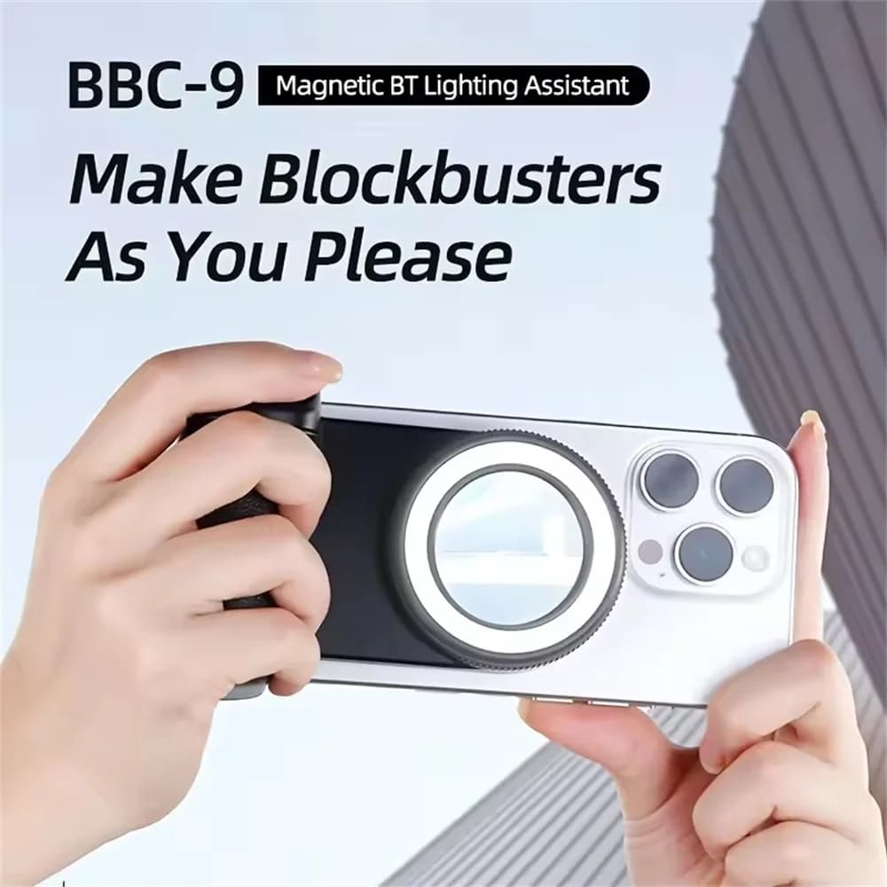 MEUYAG 1PC Handle Camera Photo Stabilizer with Fill Light for Iphone Android Smartphone Camera Shutter Grip Bluetooth Selfie