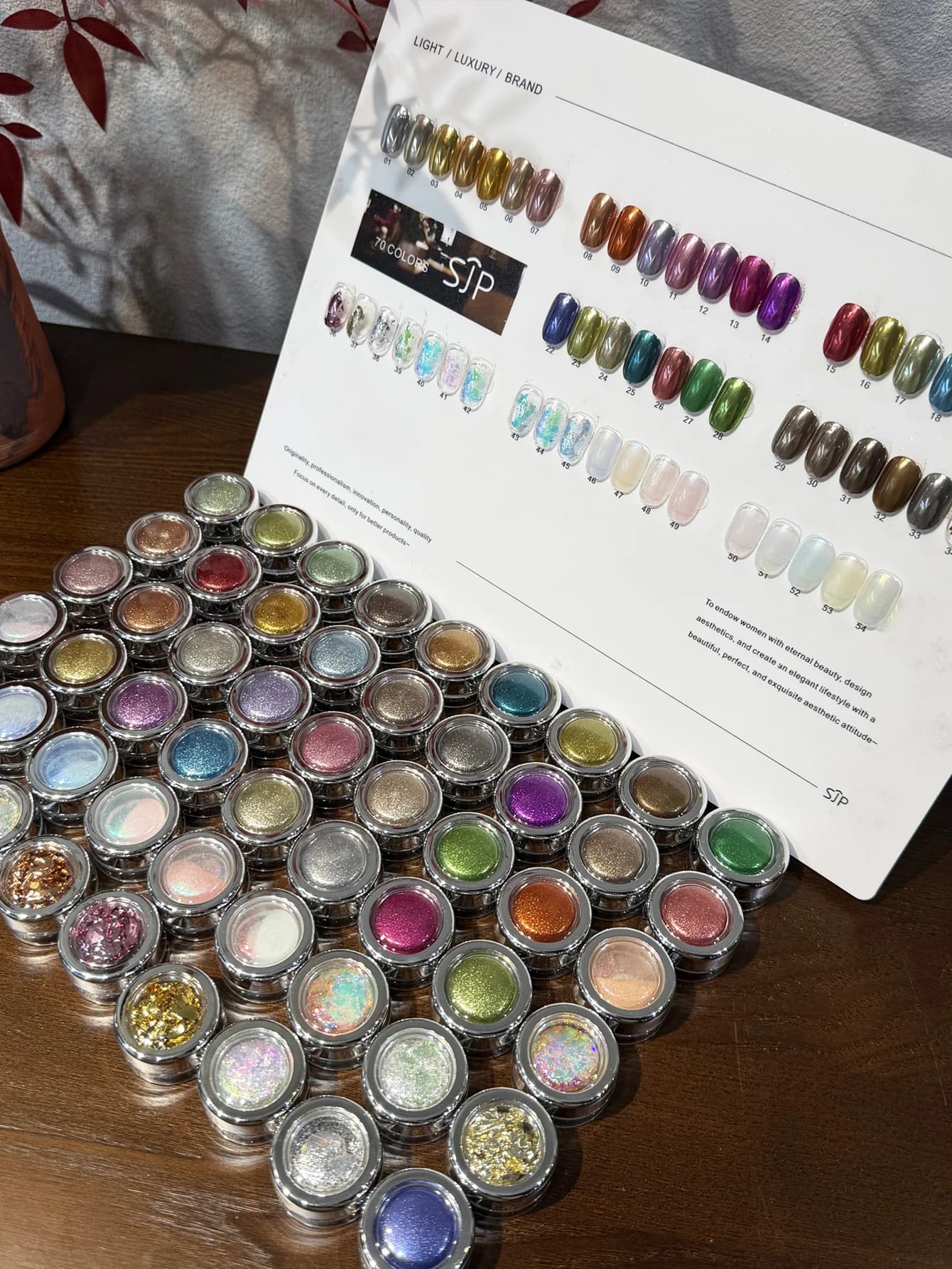 54 premium enamel colors, including Magic Mirror Pink, Opal Pink and Moonlight Pink, with a storage box.
