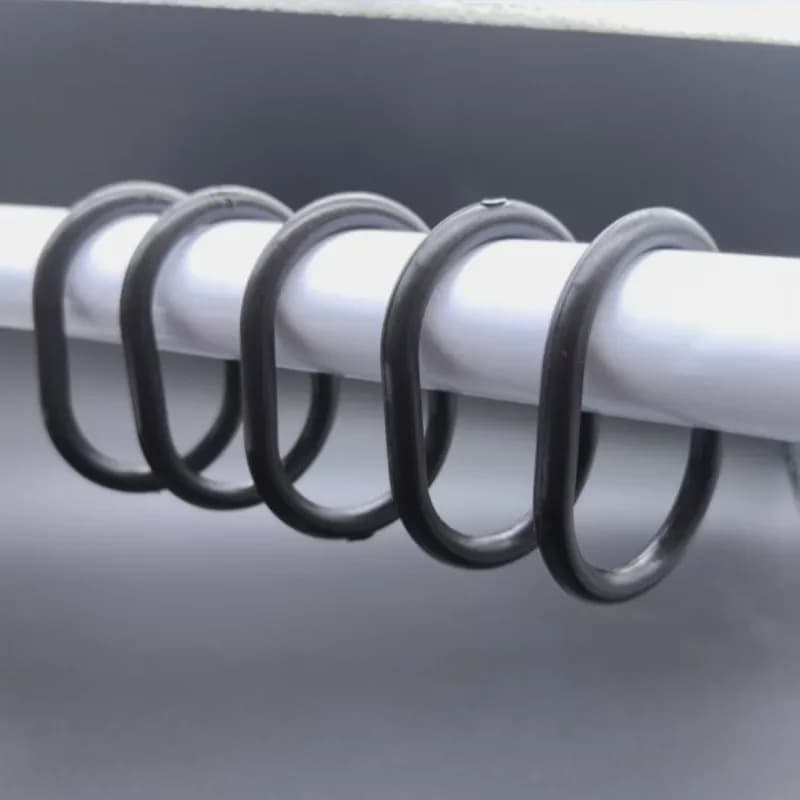 28 pcs Black Curtain Hooks, Smooth Glide No Stick for Hotel Bath Tub Area, Multipurpose, Versatile, Practical