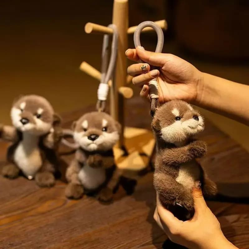 Nuovo Ciondolo Morbido a Forma di Lontre Cartone Animato Anime Kawaii 15/25/35cm, Peluche di Lontre Soffici per Bambini, Regali di Compleanno