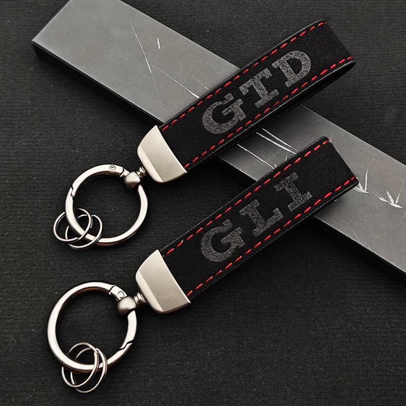 2025 High Grade Luxury Leather Keyring Men Women Key Chain Rings Logo GLI GTD Car Keychain Accessories