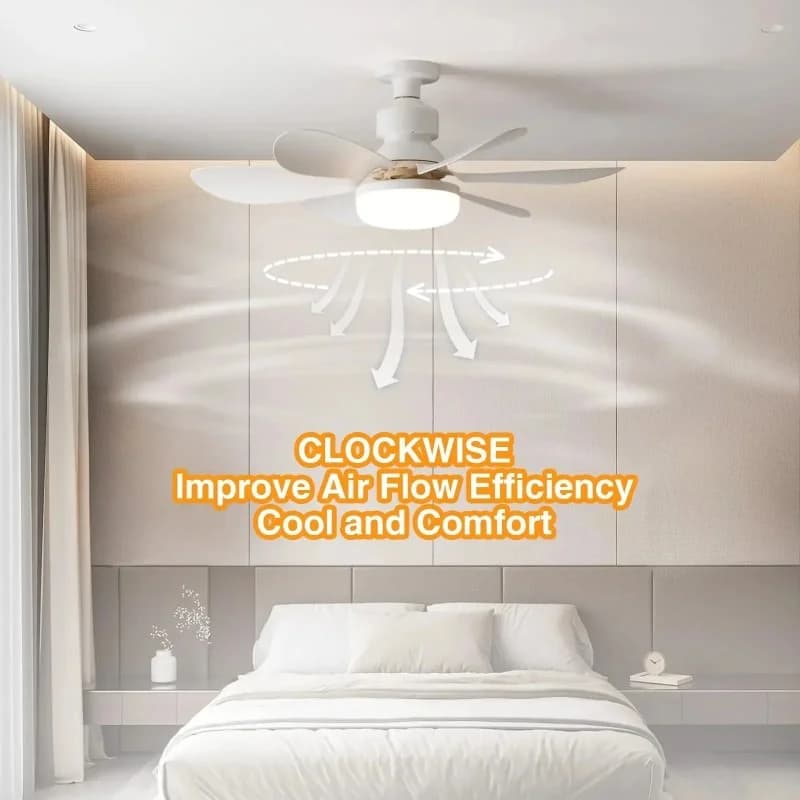 Ventilatore da Soffitto con Luce LED e Telecomando, 3 Velocità, Motore Silenzioso, 30/40W, Lampada Ventilatore Tricolore Dimmerabile