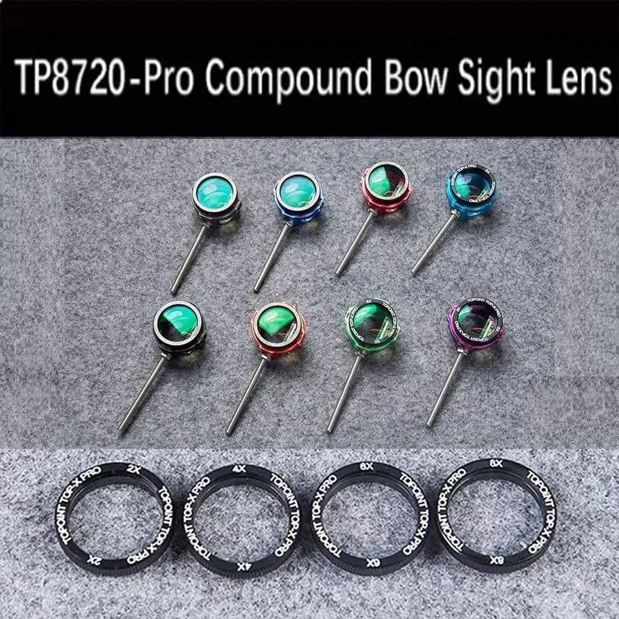 Professional Compound Bow Sight Resin Lens 2X/4X/6X/8X Sight Scope Magnify Lens Competition Archery Target Shooting Accessories