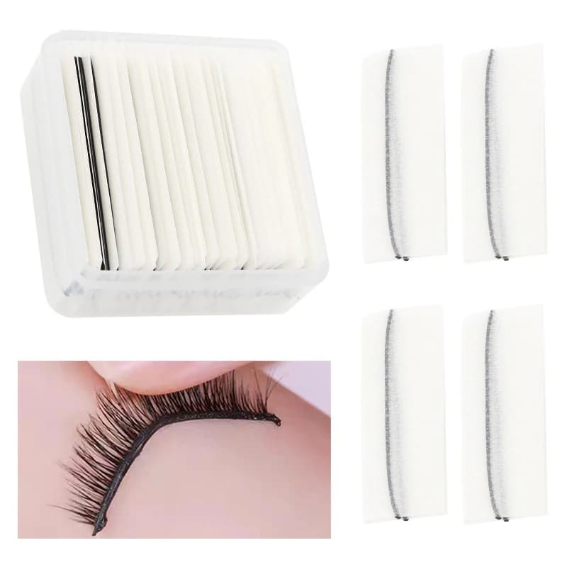 Reusable and waterproof self-adhesive fake eyelash strip with spare box, natural and long-lasting makeup tools