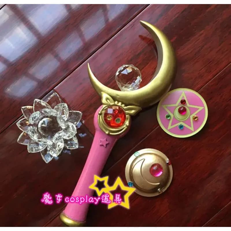 Moon Queen Serenity Henshin Bacchetta Stick Asta Lavoro manuale Cosplay Prop