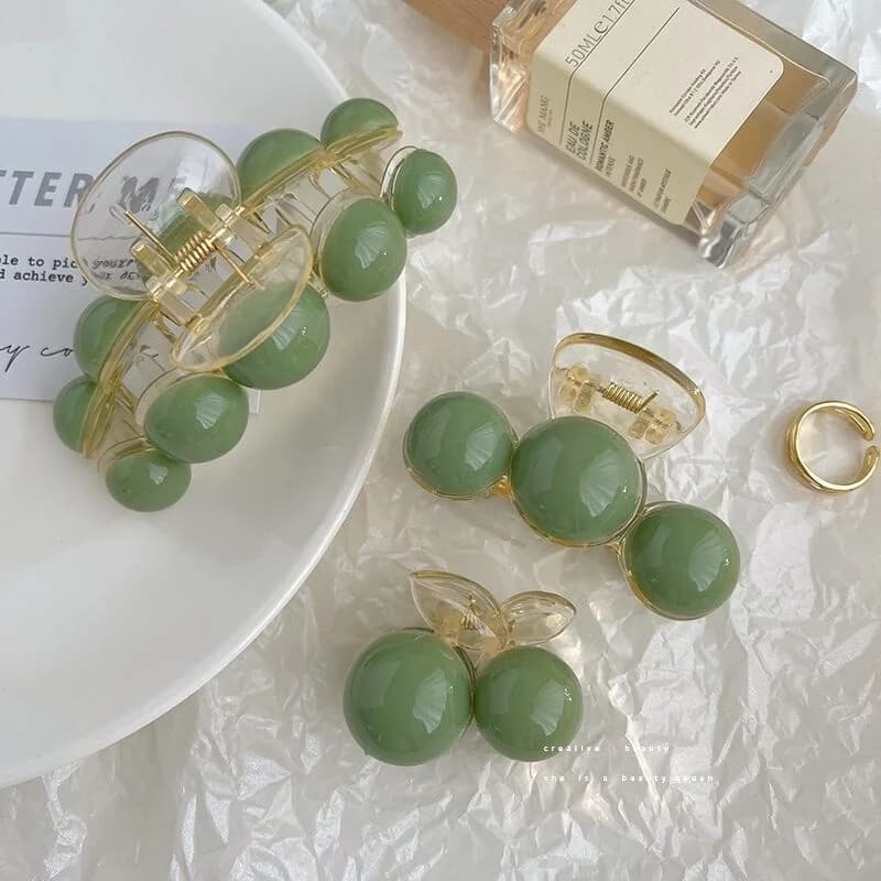 Coreano Green Pearl Claw Clip Barrettes Large Curly Claw Clamp 2024 Fashion Women Shark Claw Crab accessori per capelli copricapo