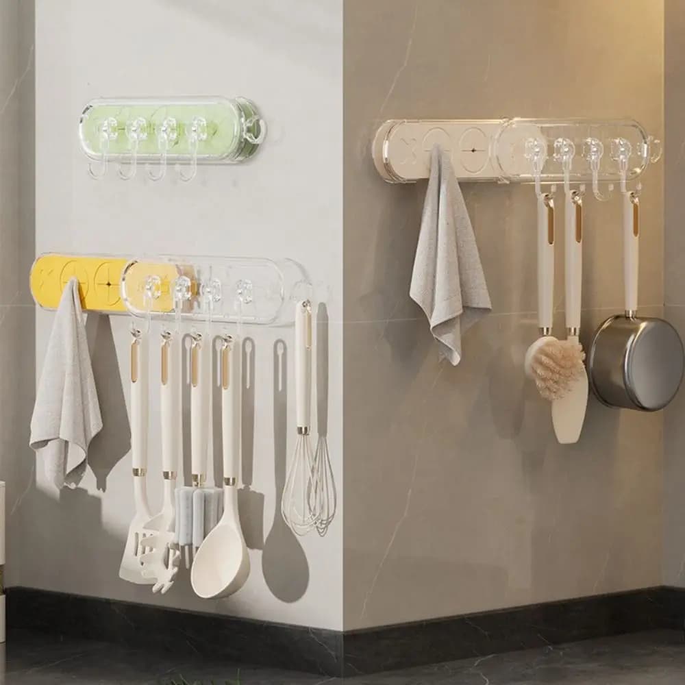 Ganci a ventosa in plastica creativi Punch Free Space Saving Back Gap Rack Gancio per chiavi per asciugamani multifunzionale estensibile Home