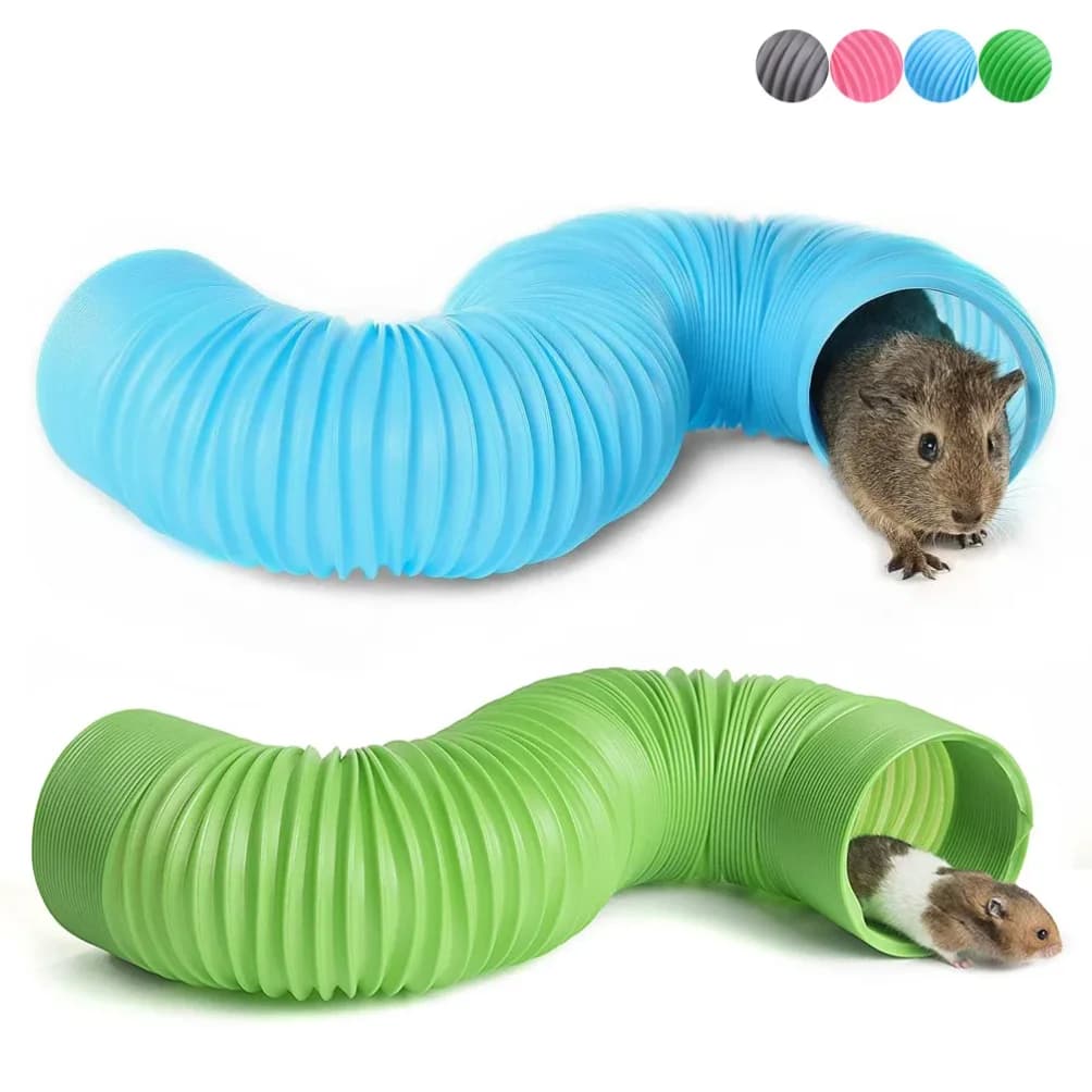 Tubo Telescopico da 100 cm per Gioco e Divertimento di Piccoli Animali Domestici: Tunnel Estensibile per Criceti, Porcellini d'India, Ricci, Furetti e Ratti - Giocattolo