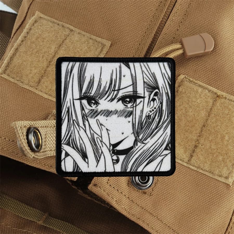 Patch Tattico Anime Girl Morale con Velcro per Abbigliamento, Fascia Militare, Adesivo per Zaino