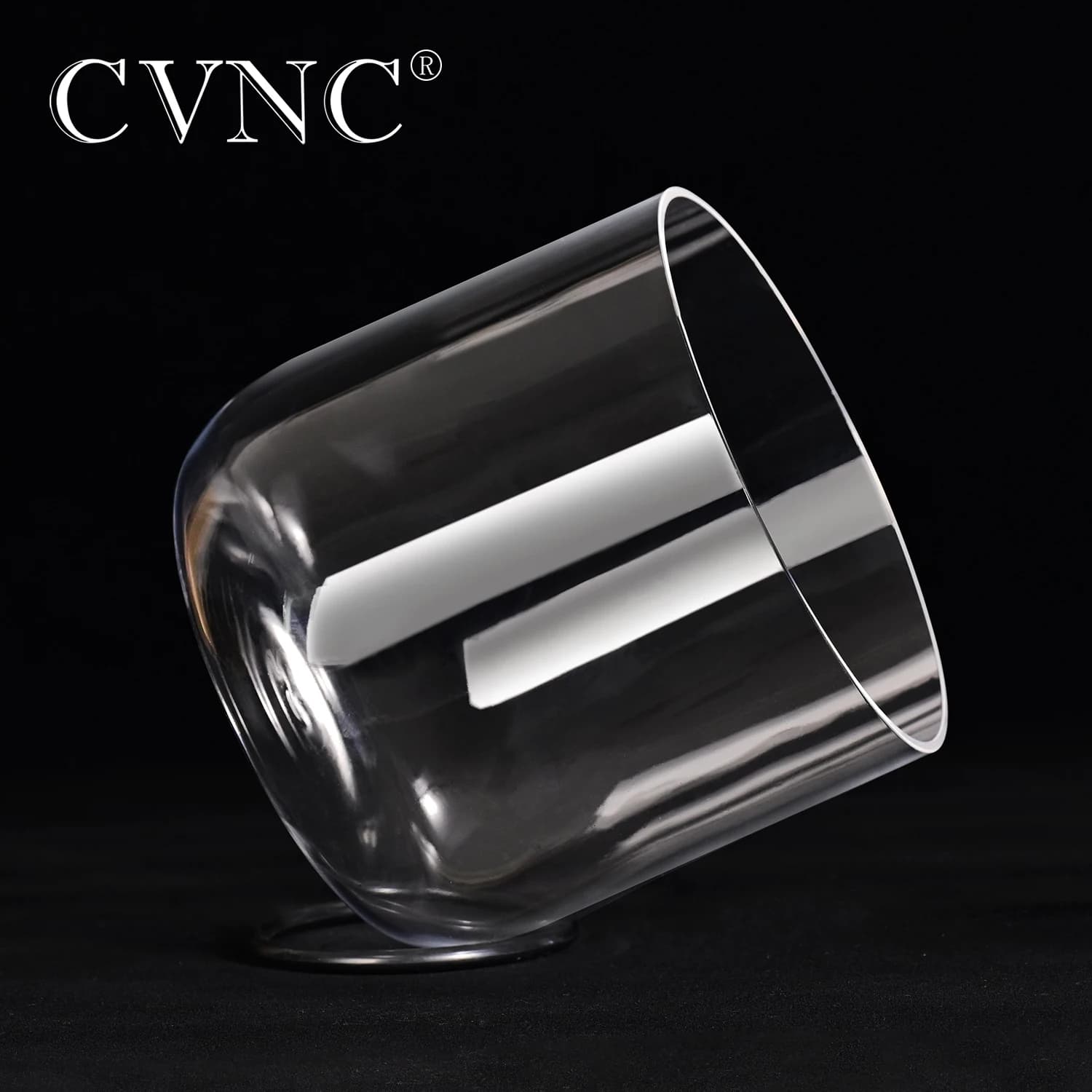 CVNC 6 Inch Natural Quartz Clear Crystal Singing Bowl for Sound Therapy and Meditation with Mallet