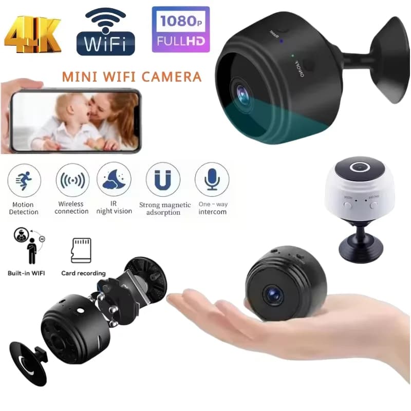 Telecamera WiFi Wireless 4K HD A9 Mini Registratore Video Telecamera di Sicurezza Intelligente per Monitoraggio Domestico e Bambini 2026