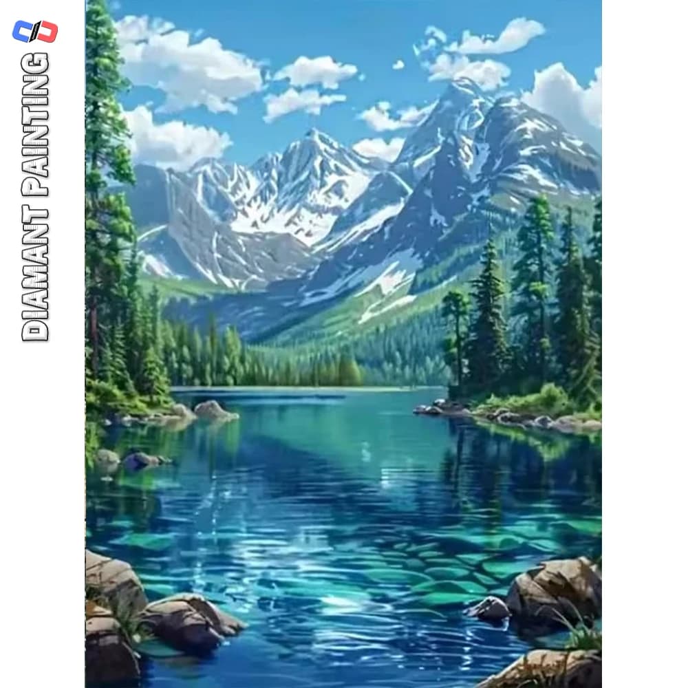 Nabi Diamond painting Mountain Landscape 5D DIY Digital Painting House Tree Scenery Picture Artcraft On Canvas Handpainted Gift