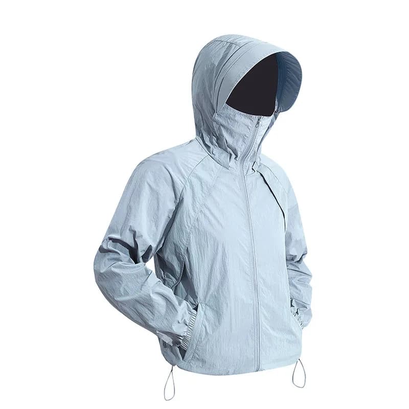 Giacca da uomo con cappuccio anti-UV 2026, leggera e trendy, per sport all'aperto, con cerniera, casual, streetwear, con tasche, da uomo