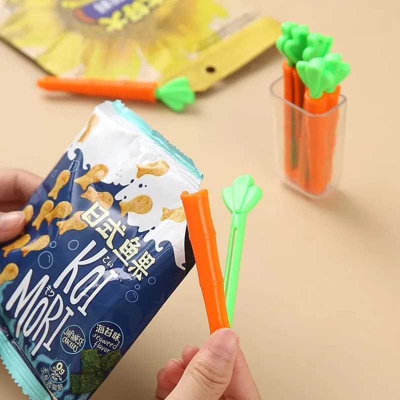 Carrot and French Fries Sealing Clip Magnetic Nano Box Kitchen Food Preservation Sealing Clip Cartoon Shape Kitchen Tool