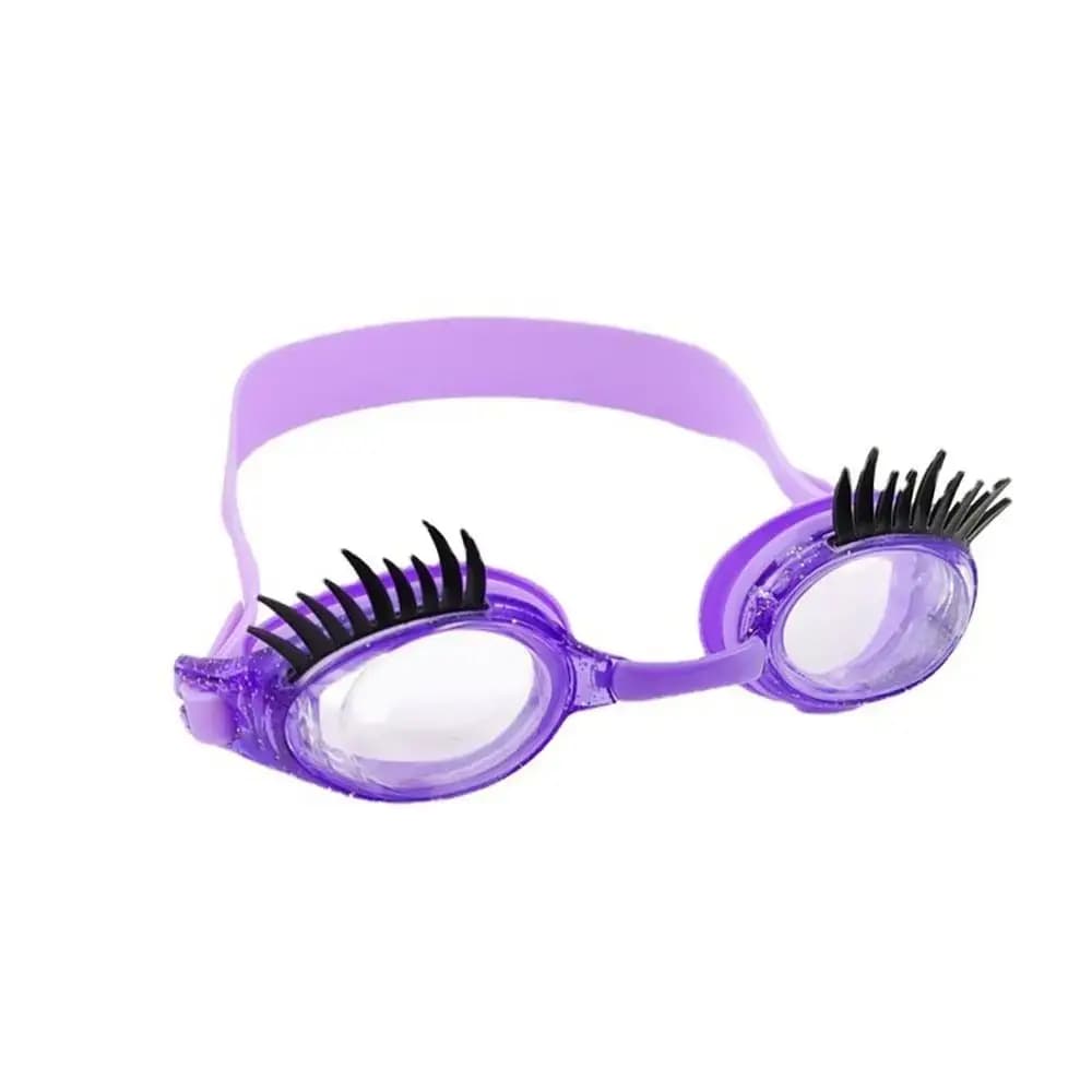 Children's Swimwear with Eyelashes Waterproof Swimming Glasses Anti-snapping for Eyelashes Silicone Swimwear HD Boys Girls Baby