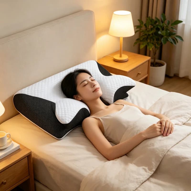 Cuscino Memory Foam per il Sonno – Cuscino Cervicale a Farfalla in Memory Foam, Sagomato per Alleviare il Dolore al Collo, Cuscino Confortevole con Supporto per la Pancia
