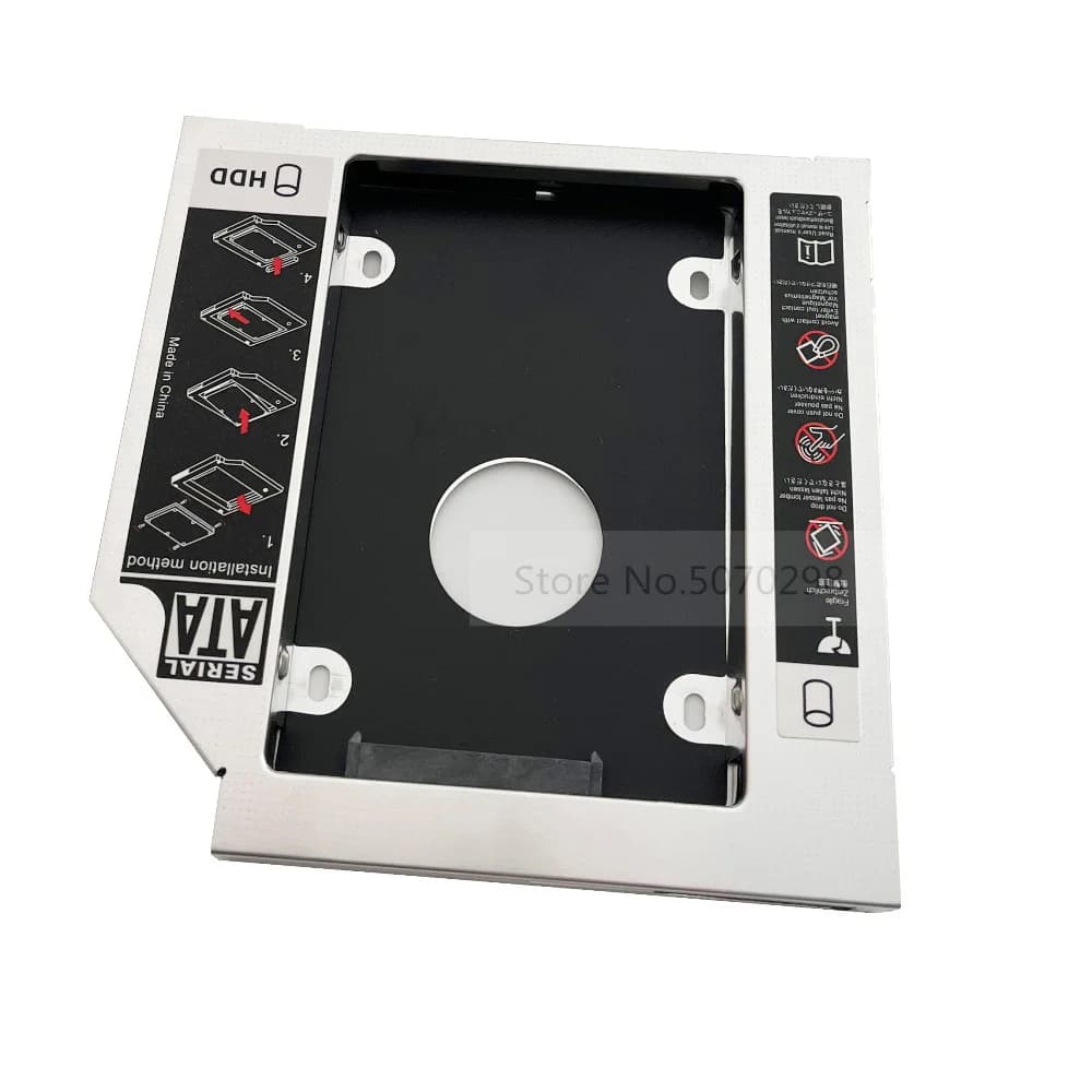 Adattatore Caddy per 2° HDD/SSD da 12,7 mm per alloggiamento ottico HP EliteBook 8460p 8470p 8560p 8570p 8760p 8440p 8530p 8540p