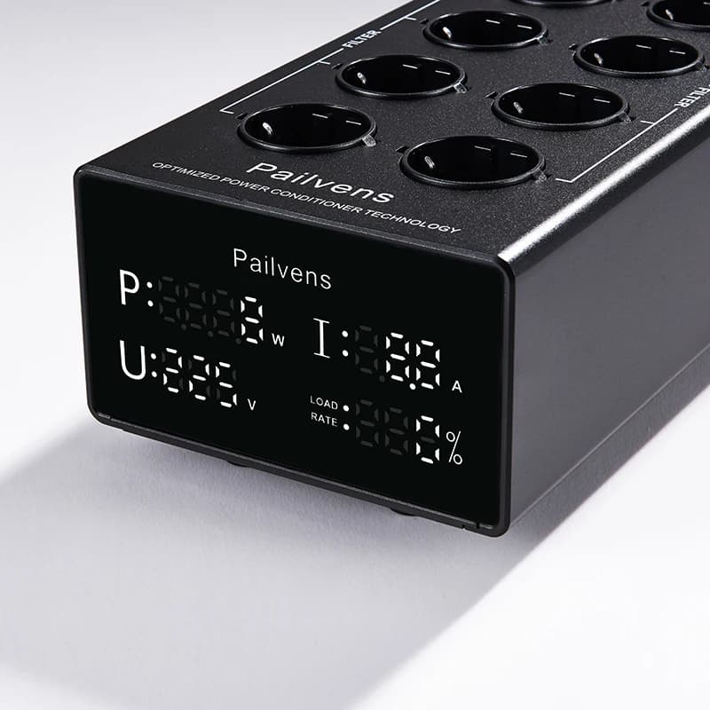 Pailvens Power Filter Multi socket 8 compartment Hi-Fi interference filter with LED display Overvoltage protection G20