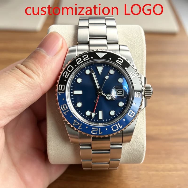 High Quality 40mm Luxury GMT Automatic Movement Watch for Man Fit Dial 904L Steel Sapphire Watches