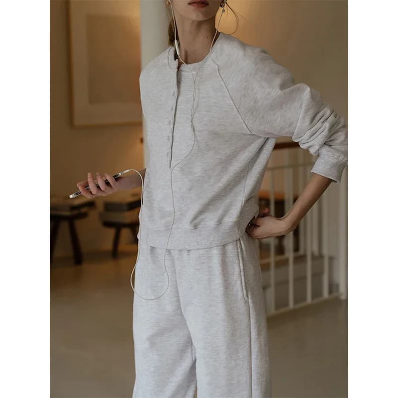 Completo Casual in Cotone Due Pezzi da Donna: Felpa con Cappuccio a Maniche Lunghe + Pantaloni Sportivi, Tuta da Jogging, Ensemble Femme