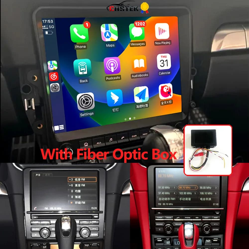 CHSTEK Carplay Android 13 Autoradio Per Porsche Cayman Boxster 911 918 718 981 997 Stereo di Navigazione GPS Bluetooth WIFI 4G Vedio