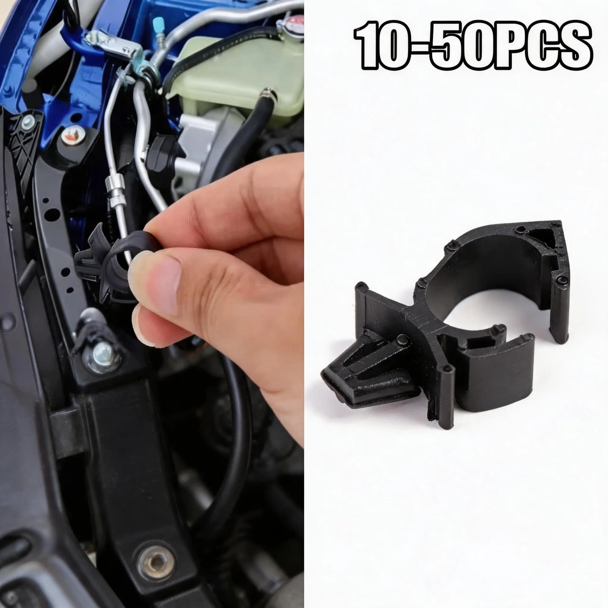 Organizzatore Cavi Auto 10mm, Clip di Fissaggio Cablaggio Auto, Fascette Fermacavi, Fibbia per Cavi, Fissaggio Tubi Corrugati, Multifunzione