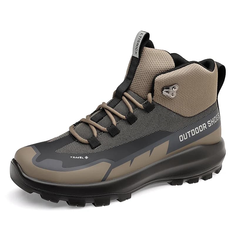 VIPOL Stivali da neve da uomo, scarpe sportive in pelle impermeabili, abbigliamento leggero casual, scarpe da trekking corte, stivali alti leggeri da esterno