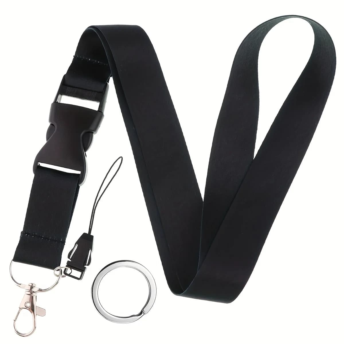 Cordino per cellulare Moda Nero Tracolla Portachiavi Cordino Porta carte d'identità Chiavi Portachiavi Cinghia per cellulare Portachiavi Accessori