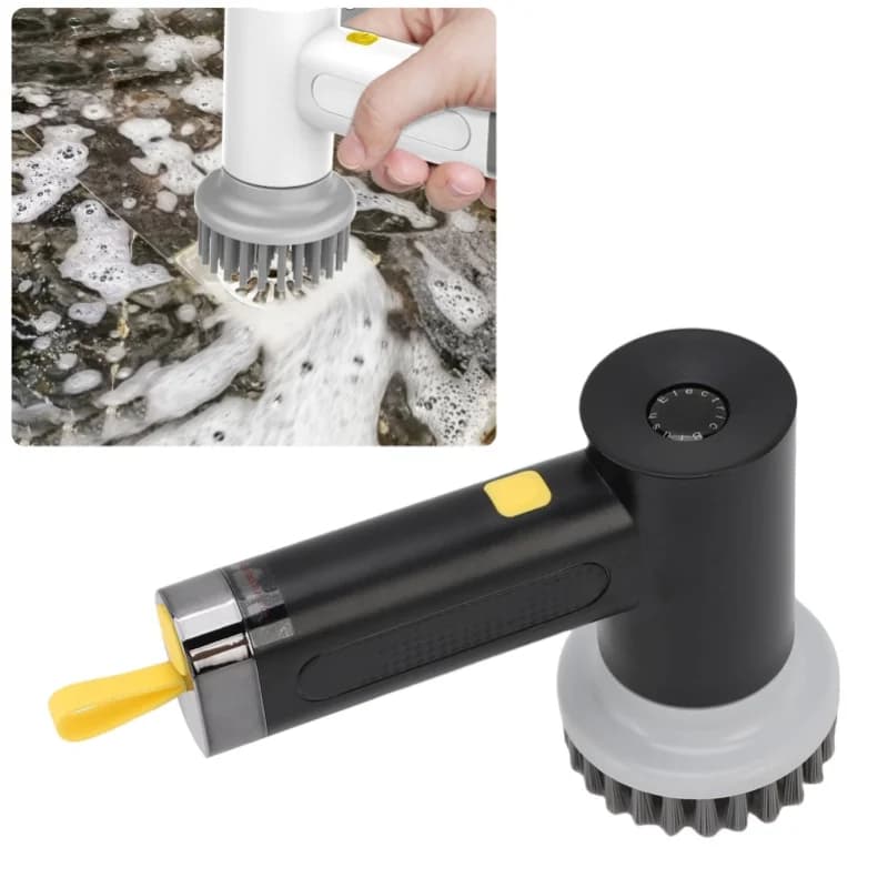 Electric Rotating Cleaning Brush 2 Speeds Cordless Shower Scrubber With 3 Replaceable Heads For Bathroom Kitchen Tile Window