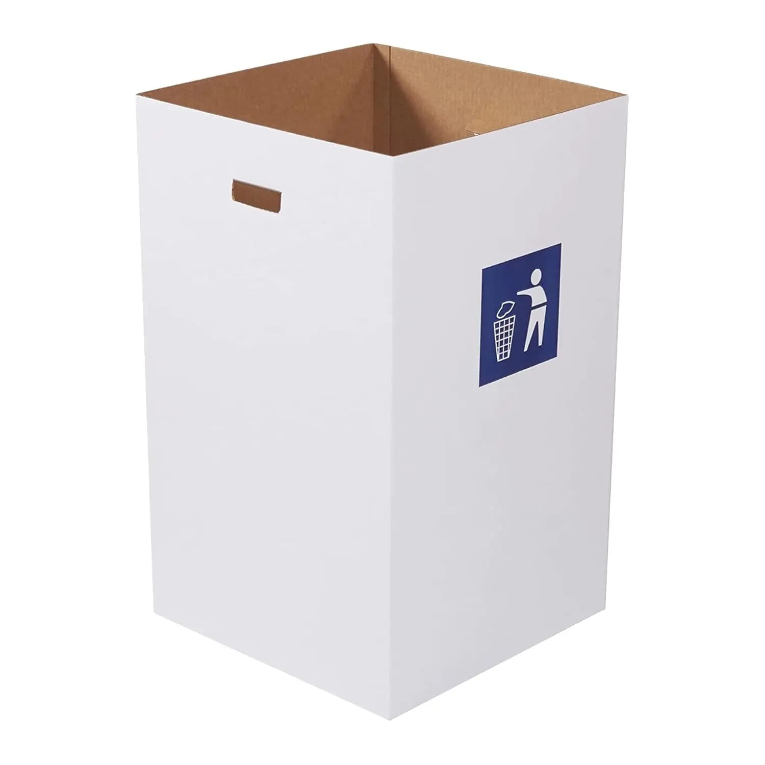 Confezione da 10 contenitori per rifiuti e riciclaggio in cartone da 40 galloni, 18'' L x 18'' L x 30'' H, riutilizzabili o monouso, con sistema pop-up