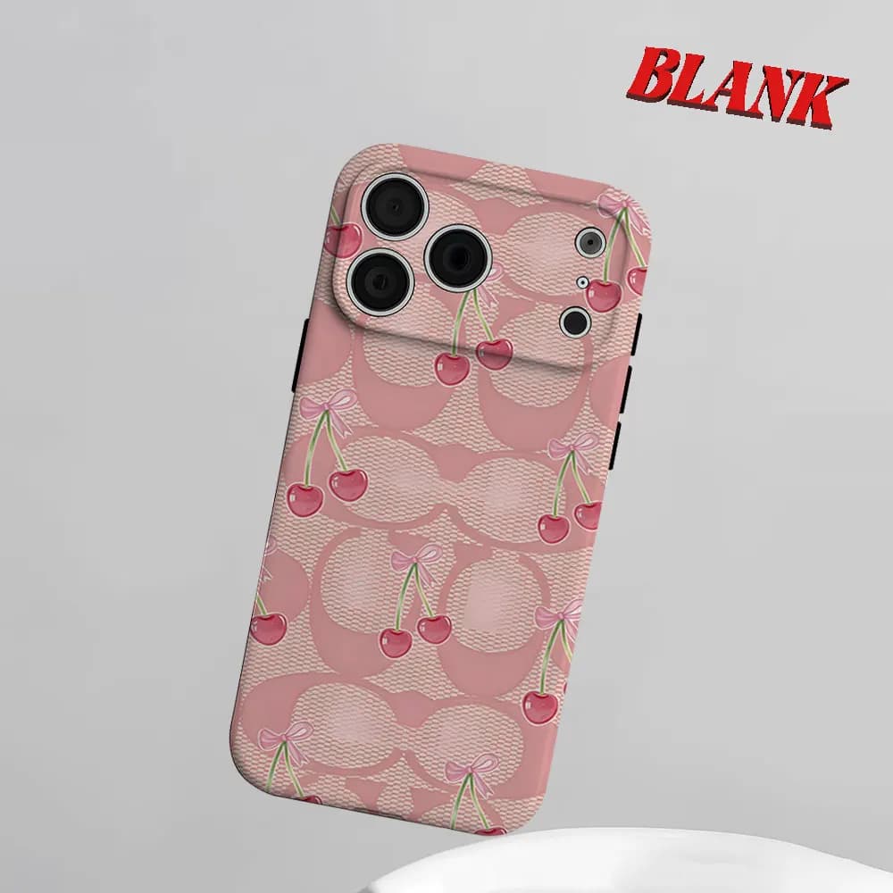 Custodia per telefono 2-in-1 C-Coach-s Cherries per iPhone 17 16 15 14 13 Pro Max Air 16e INS, cover rigida in PC con bumper e motivo floreale