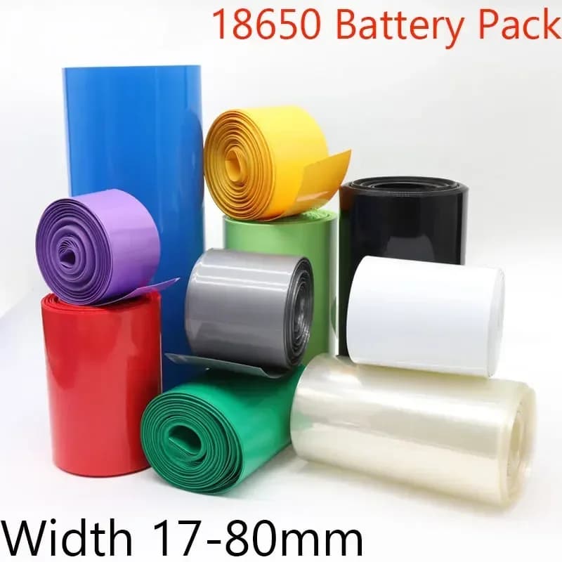 18650 termoretraibile Lipo batteria PVC Film termoretraibile larghezza 17mm ~ 80mm termoretraibile pellicola isolata avvolgere custodia al litio manicotto del cavo