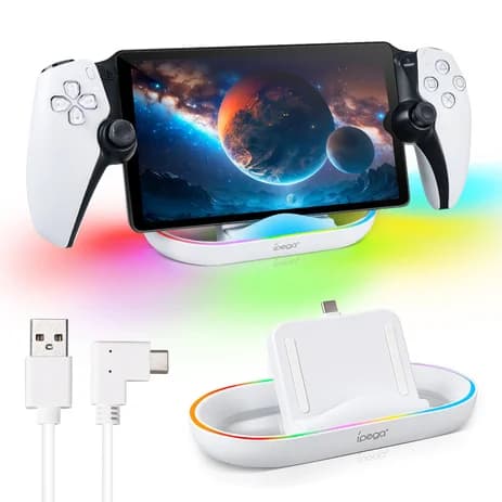 Stazione dock di ricarica RGB per console di gioco Playstation Portal Supporto base per caricabatterie di tipo C per accessori Portal PS5 PS