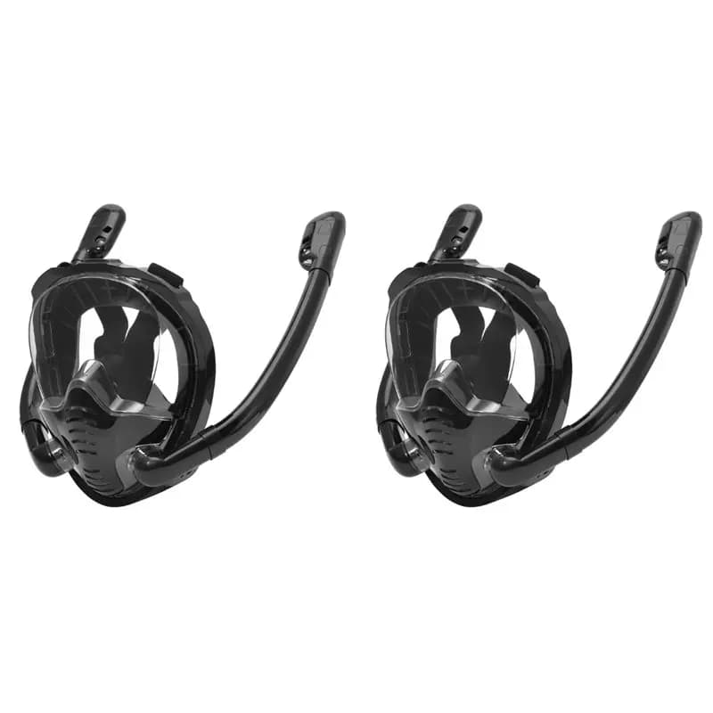 【SPECIAL】2X Full Face Snorkel Mask With Double Tubes 180°Panoramic Anti-Fog Diving Mask Swimming Pool Equipment L/XL