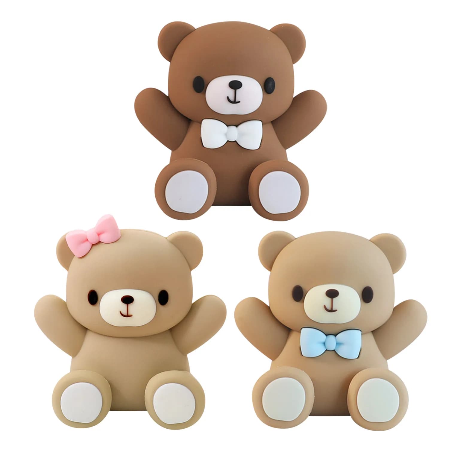 Toppers per torta con orso 3D Decorazioni per torta con orso per forniture per feste di compleanno per baby shower per ragazzi e ragazze