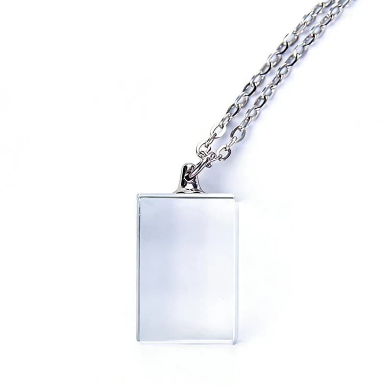 Collana in Cristallo K9 Trasparente Rettangolare per Incisione Laser di LOGO, Motivi e Testo, Ciondoli in Cristallo xTool